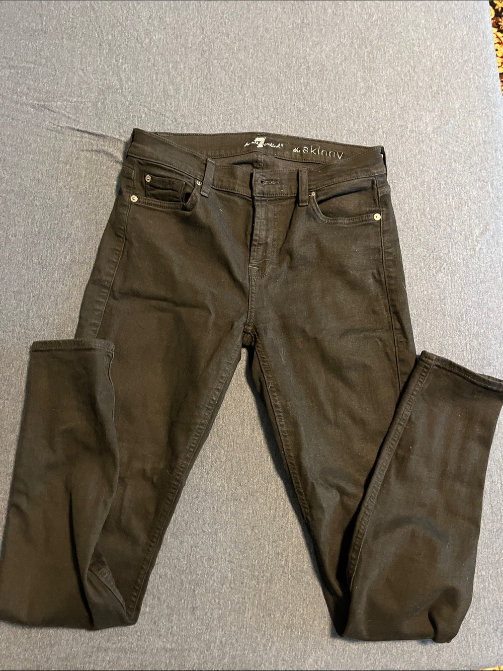 7 For All Mankind Black Skinny Jeans